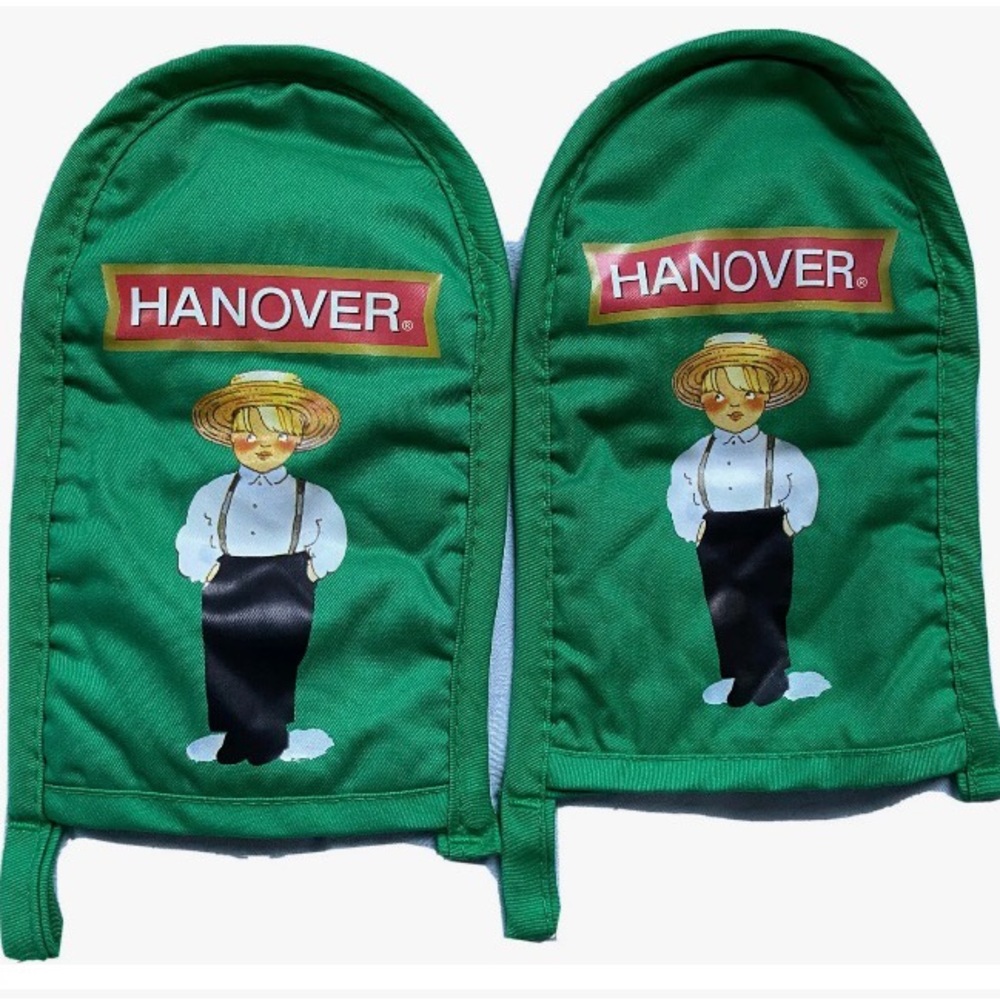 Hanover Foods Amish Boy Green Hand Oven Mitt Potholders